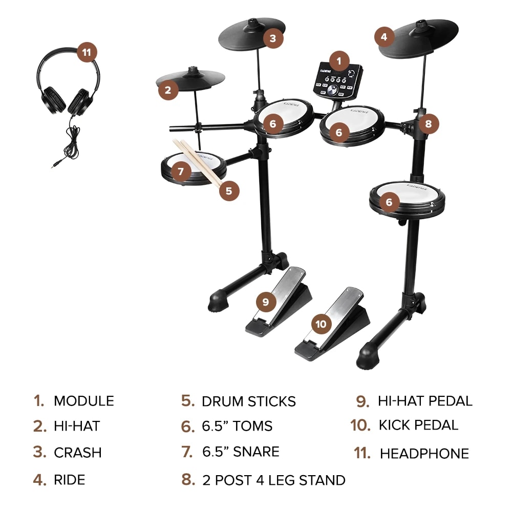 Kadence MD200A Home Series 7-Piece Electric Drum Kit, view 9 of 9