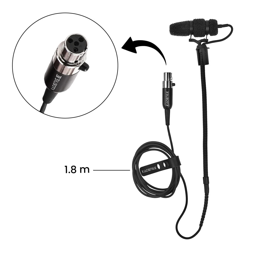 Kadence HWF01S Touring Series Flute Clip-On Gooseneck Condenser Mic, view 4 of 7