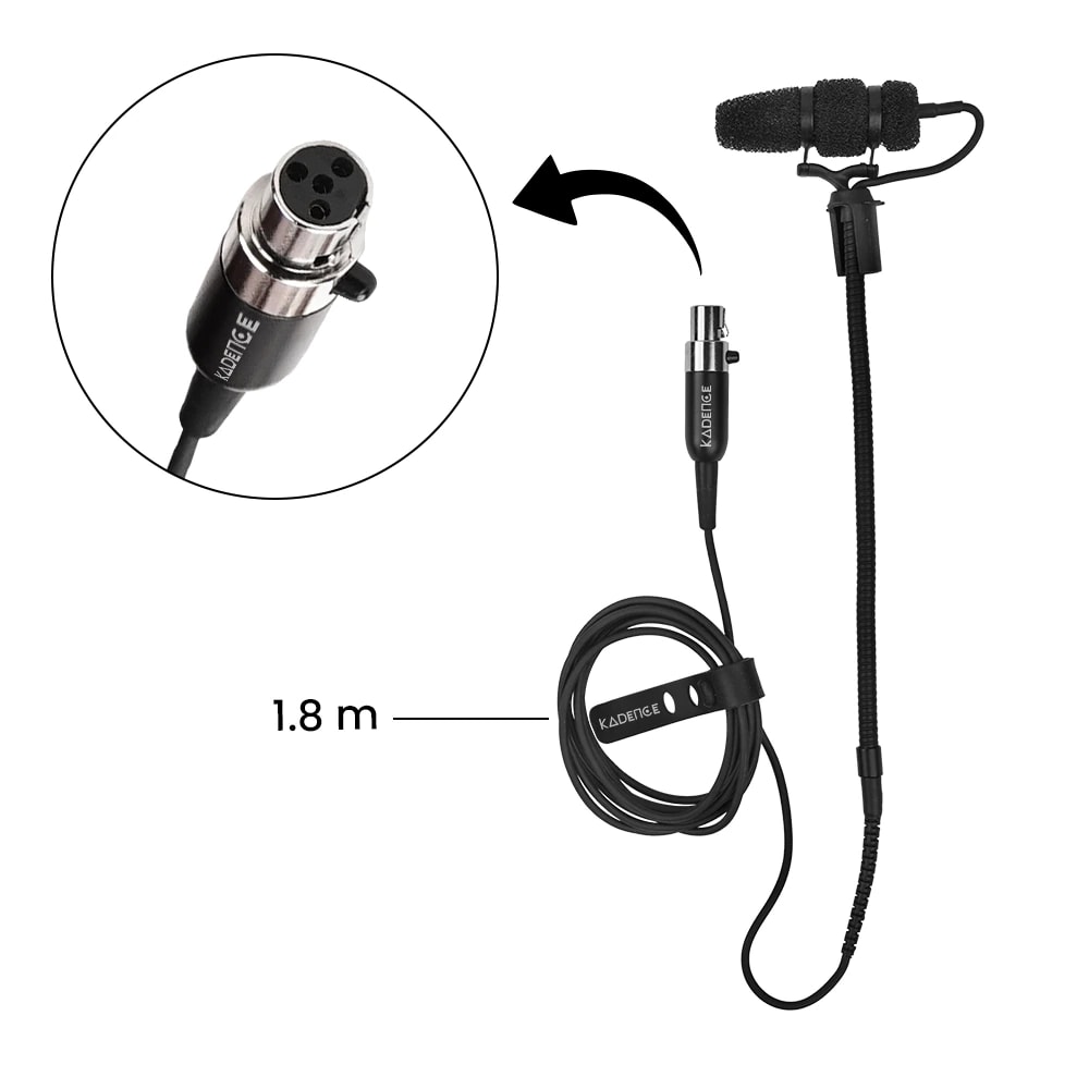 Kadence HWSAX01S Touring Series Alto & Tenor Saxophone Clip-On Gooseneck Condenser Mic, view 4 of 6