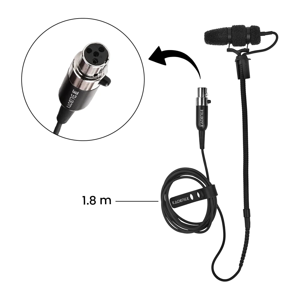 Kadence HWV01S Touring Series Acoustic Violin Clip-On Gooseneck Condenser Mic, view 4 of 7
