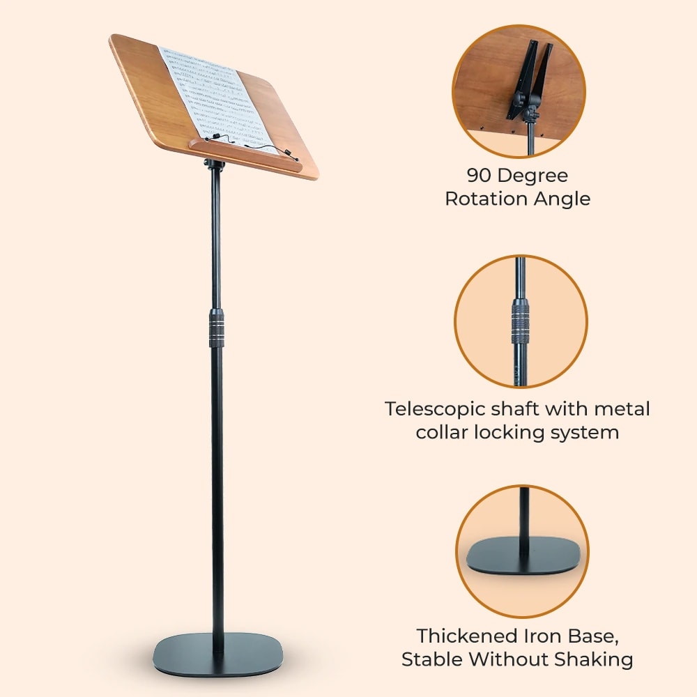 Kadence NK96B Touring Series Professional Wooden Music Sheet Stand/ Notation Stand, view 5 of 6