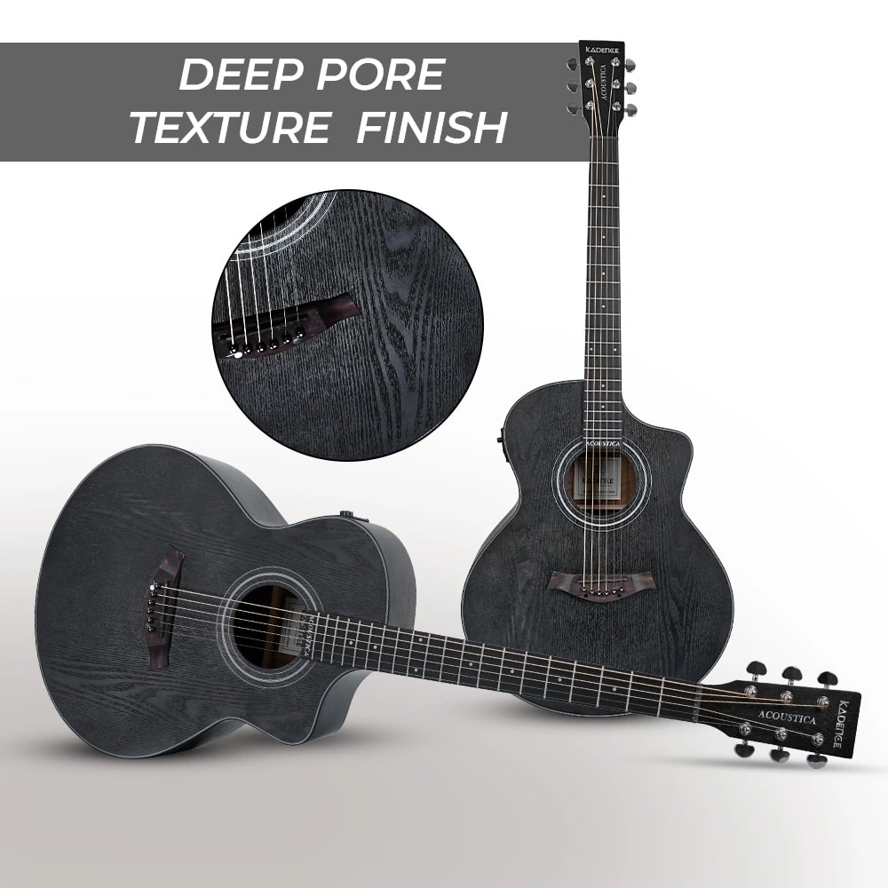 Kadence A06EQ-N-TMBK Acoustica 40" Electro Acoustic Guitar - Matte Black, view 2 of 6