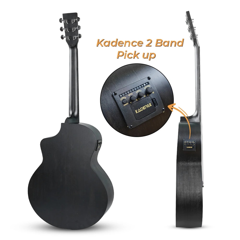 Kadence A06EQ-N-TMBK Acoustica 40" Electro Acoustic Guitar - Matte Black, view 4 of 6