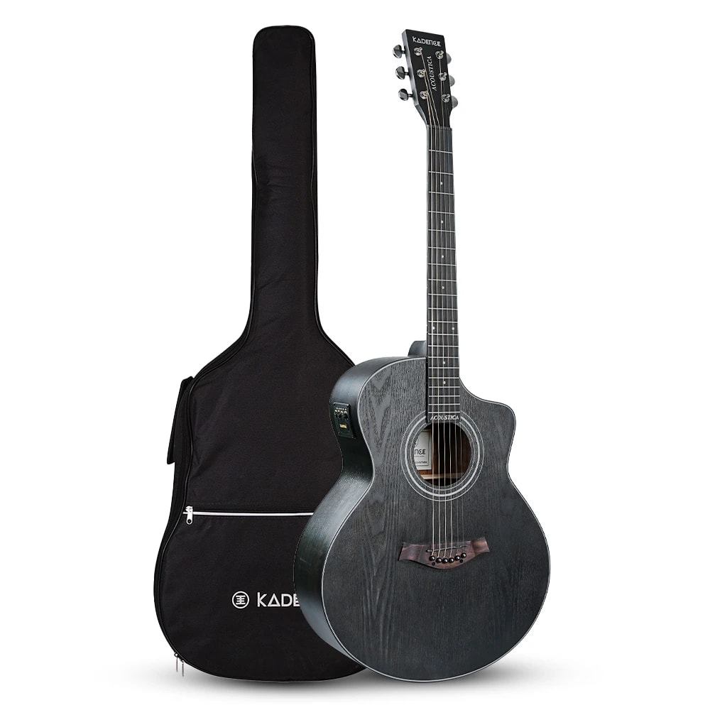 Kadence A06EQ-N-TMBK Acoustica 40" Electro Acoustic Guitar - Matte Black, view 1 of 6