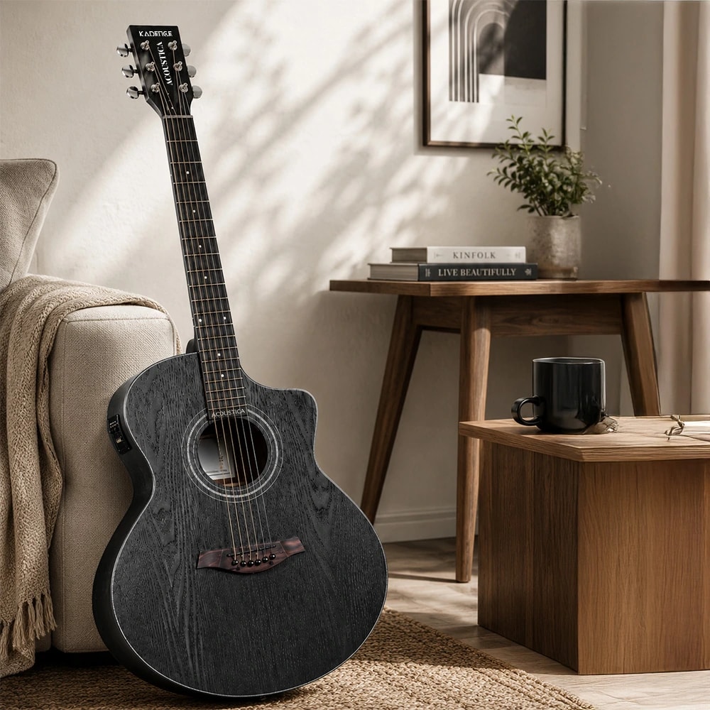 Kadence A06EQ-N-TMBK Acoustica 40" Electro Acoustic Guitar - Matte Black, view 6 of 6