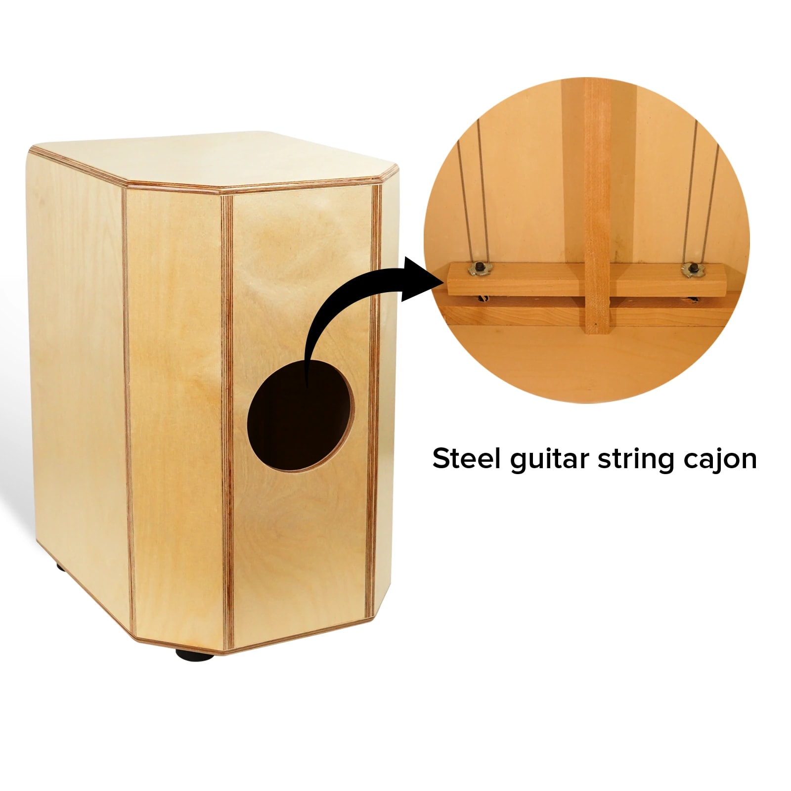 Kadence CL97 Heartbeat Solid Wood Cajon, view 3 of 6