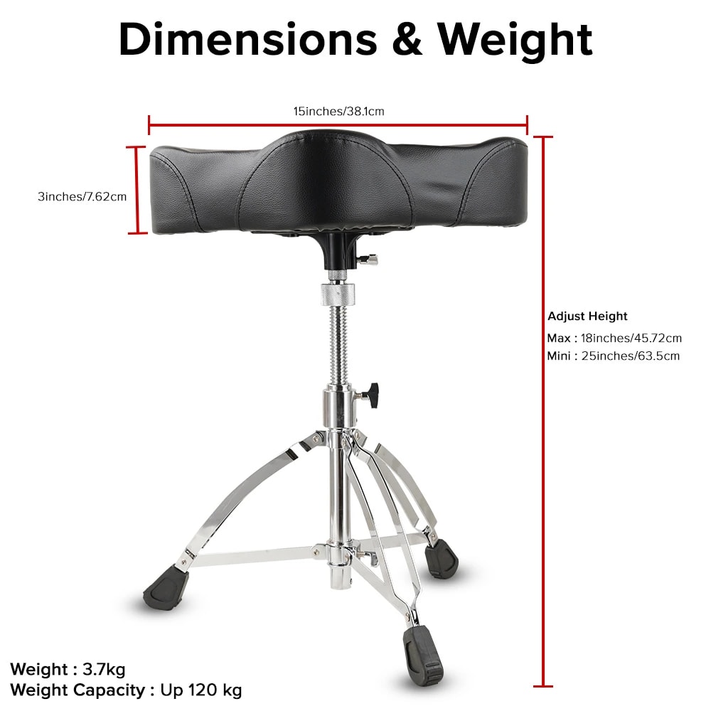Kadence DRTH-BKJ01 Touring Series Saddle Style Drum Throne, view 3 of 6