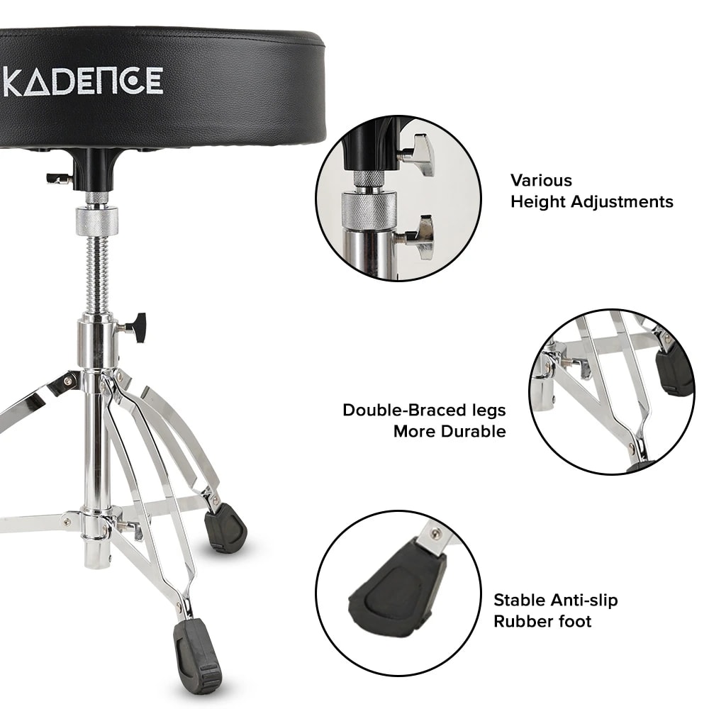 Kadence DRTH-BKJ01 Touring Series Saddle Style Drum Throne, view 5 of 6