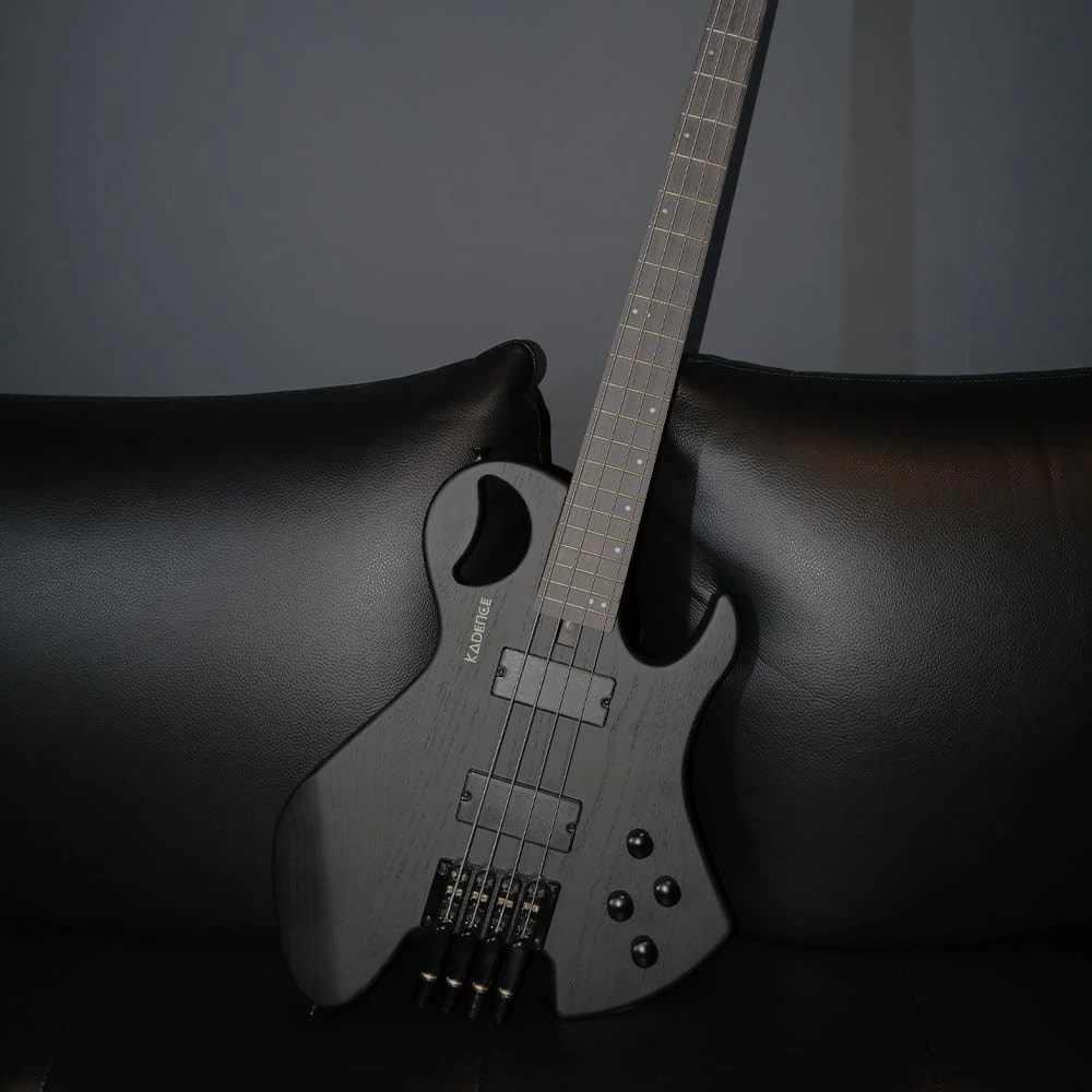 Kadence EBHL01BK Headless 4-String Electric Bass Guitar, view 3 of 6