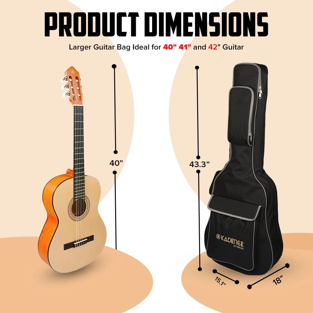 Kadence GBAG-PAD Jamming Series 38–41" Acoustic Guitar Bag, view 3 of 6