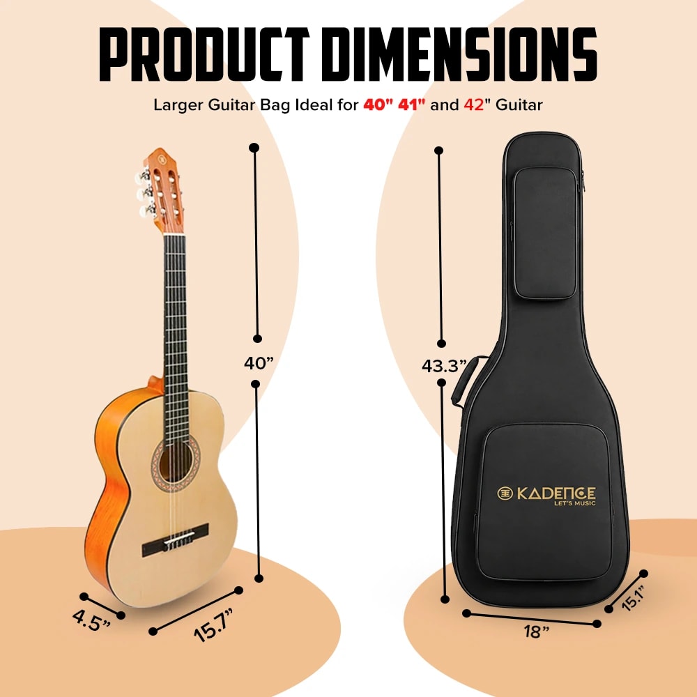 Kadence GBAG-XA Touring Series 38–41" Acoustic Guitar Bag, view 6 of 6