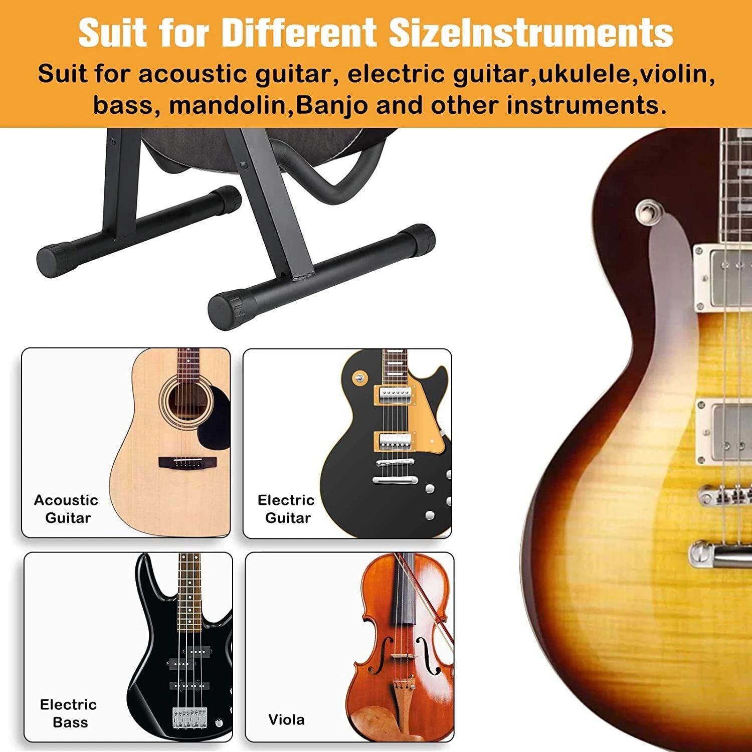 Kadence GSTD-D018 Touring Series Foldable A-Frame Guitar Stand, view 5 of 9