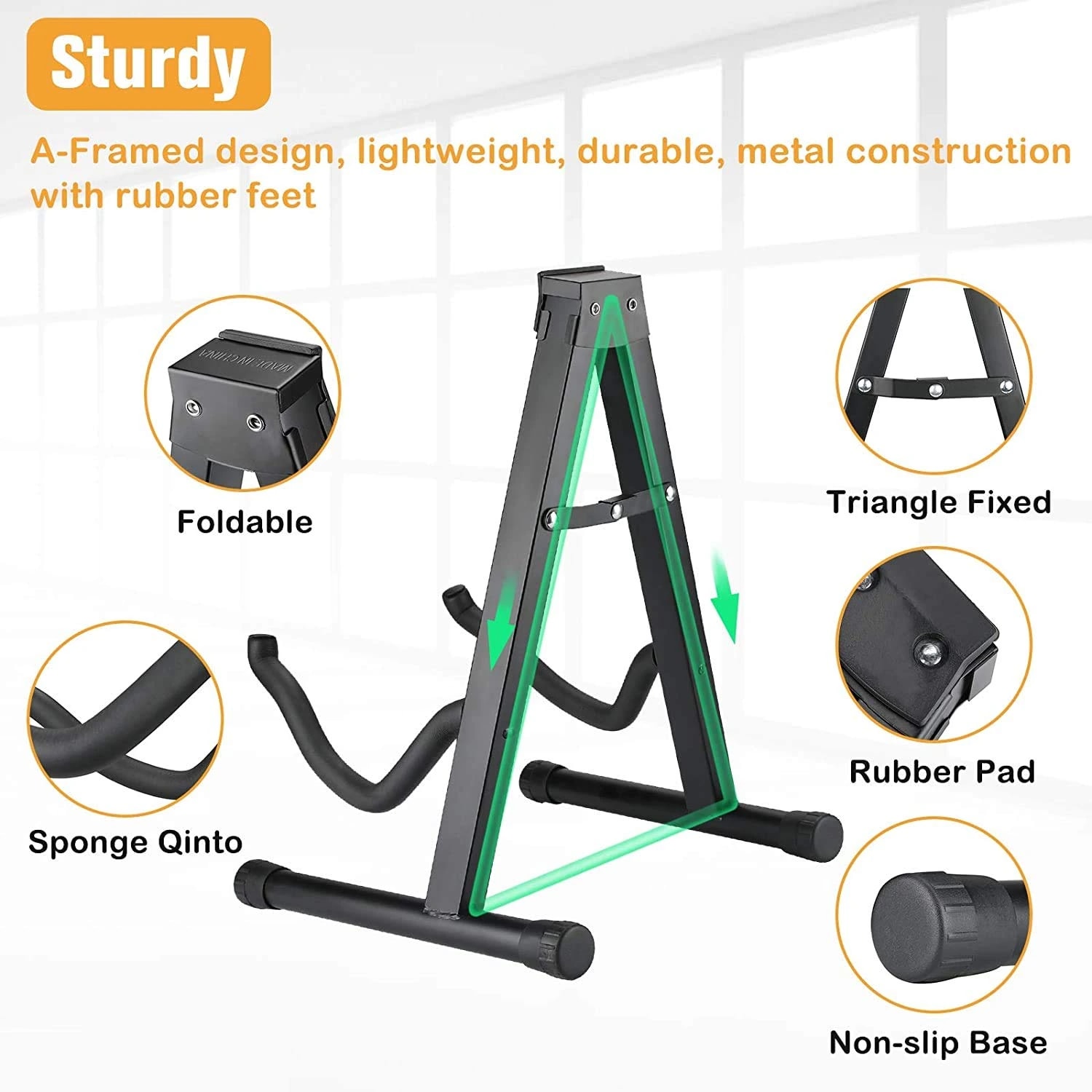 Kadence GSTD-D018 Touring Series Foldable A-Frame Guitar Stand, view 6 of 9
