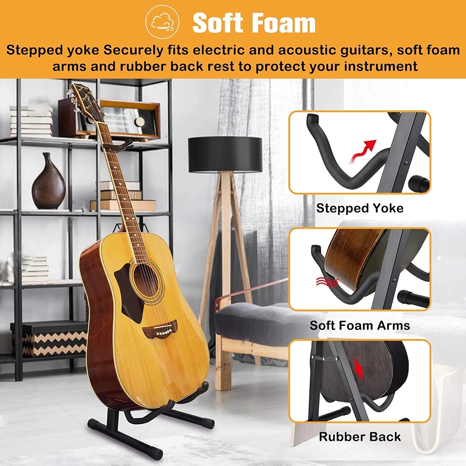 Kadence GSTD-D018 Touring Series Foldable A-Frame Guitar Stand, view 8 of 9