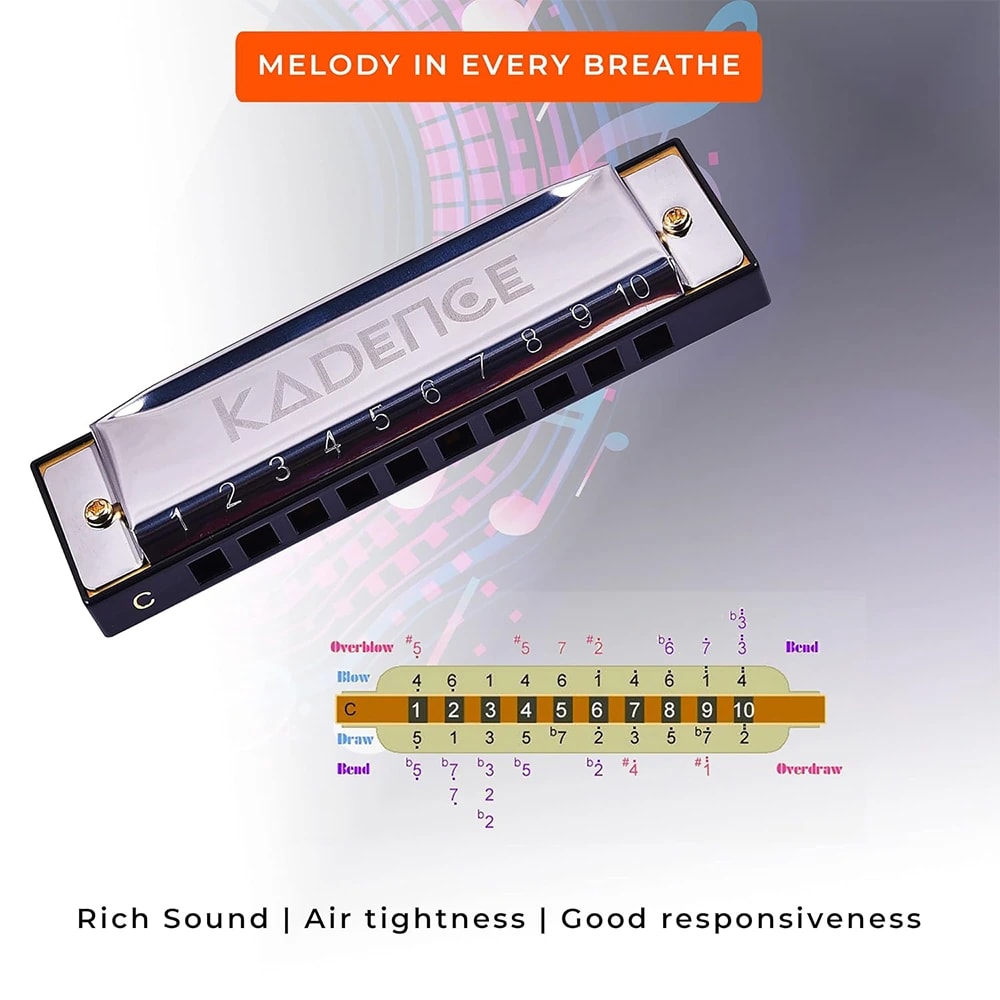 Kadence T104 Home Series Diatonic Harmonica, view 3 of 9