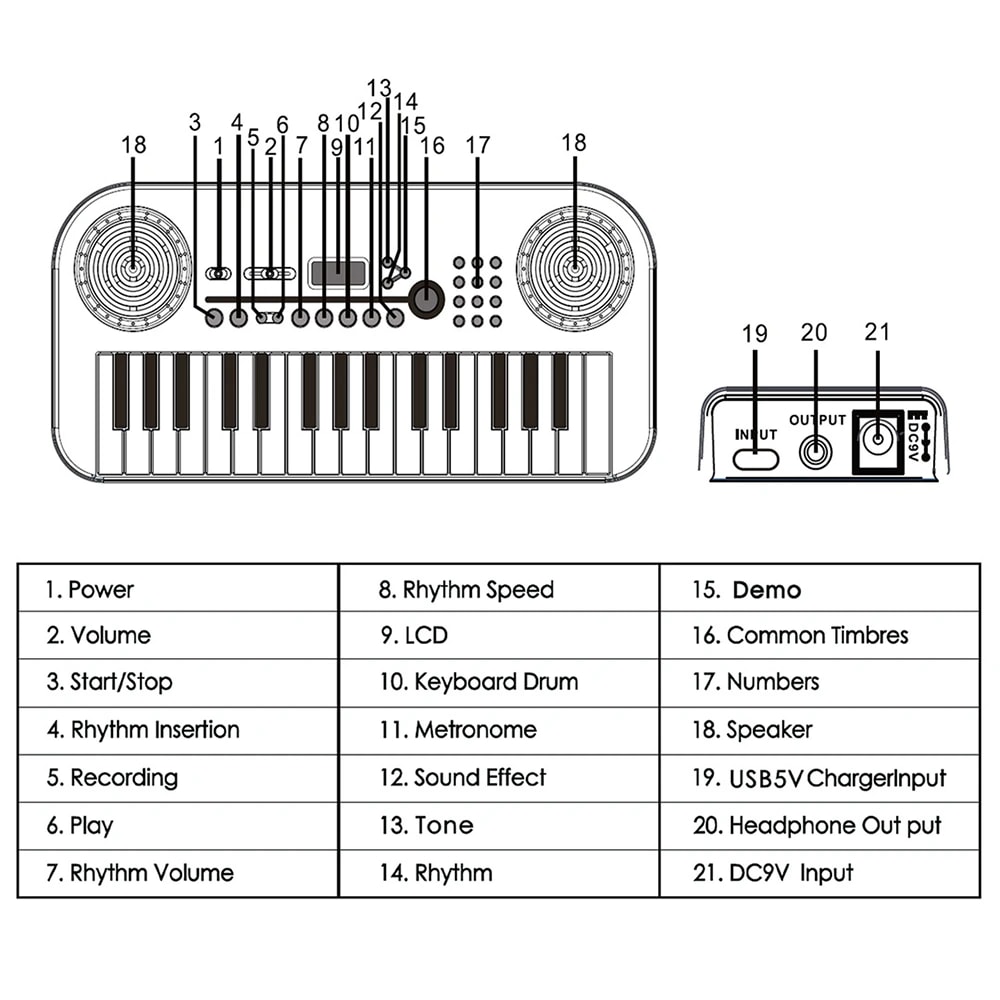 Kadence K-Tone 32B Mini Keyboard for Kids, view 6 of 6
