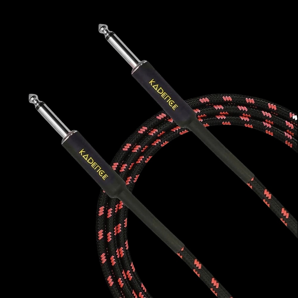 Kadence KJJ-5M Jamming Series 5m Instrument Cable | 6.35 mm TS Mono Jack | Braided Tangle-Resistant Sleeve | Low-Noise OFC Core