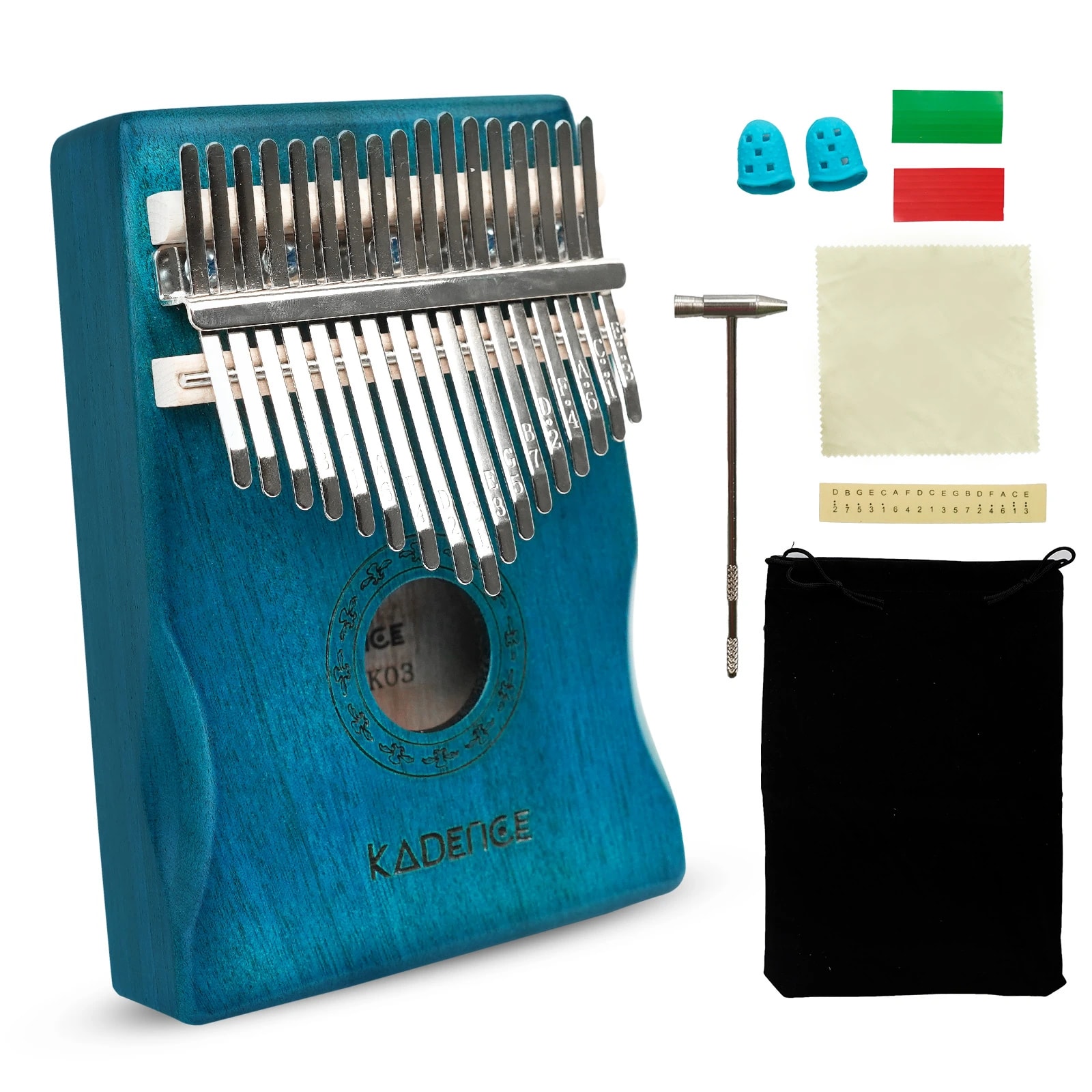 17-Key Kalimba Thumb Piano · Blue