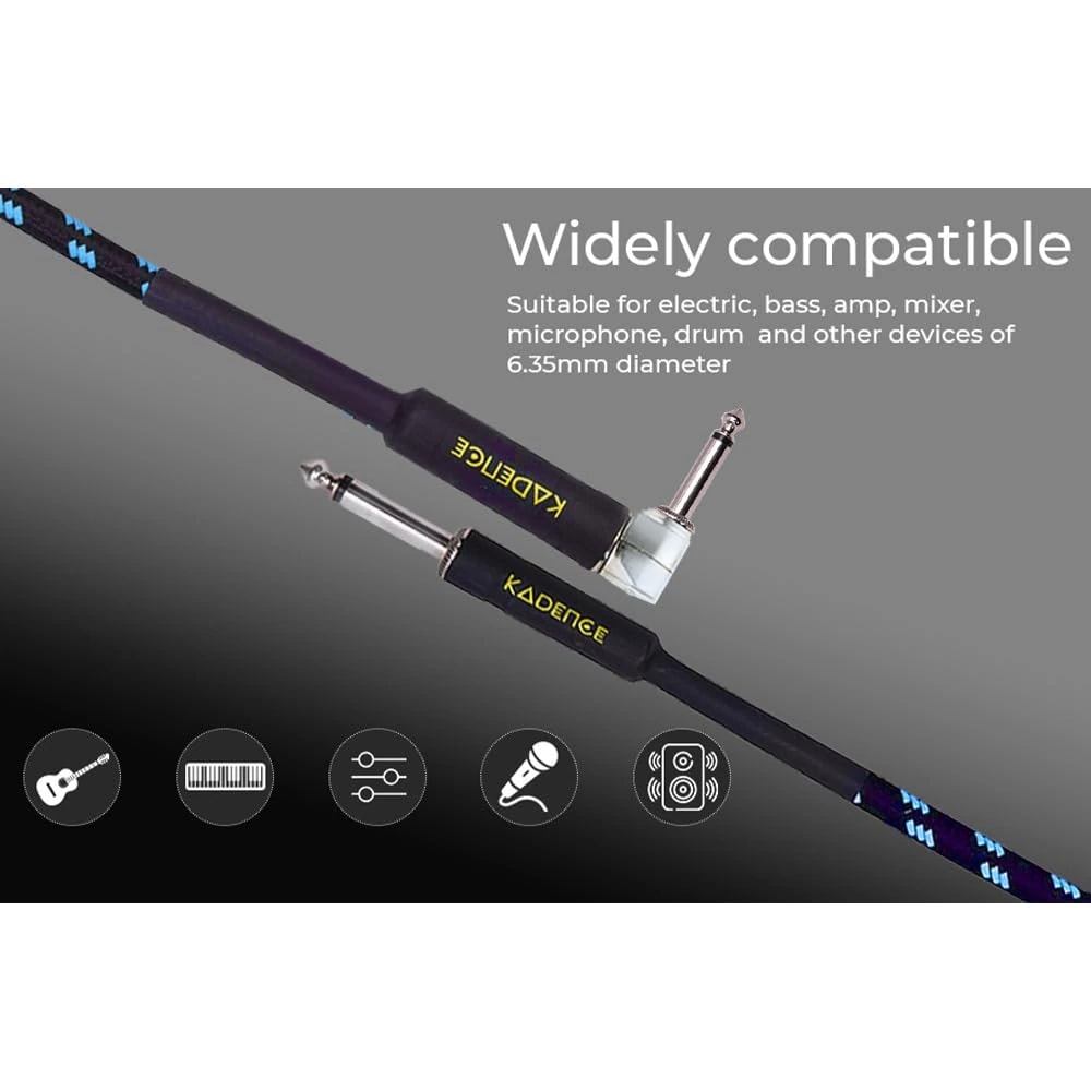 Kadence KPJ-5M Jamming Series 5m Right-Angle Instrument Cable, view 3 of 5