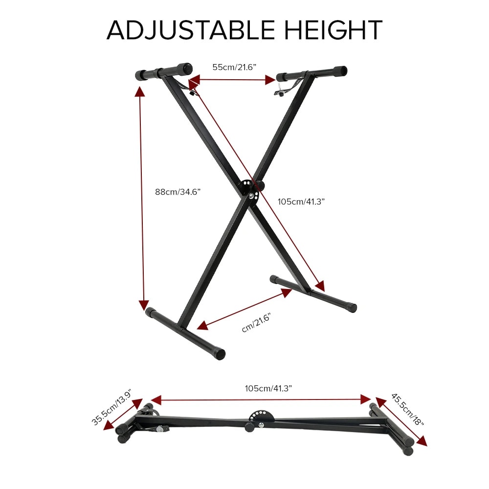 Kadence NK12 Home Series X-Style 3.5kg Keyboard Stand, view 3 of 6