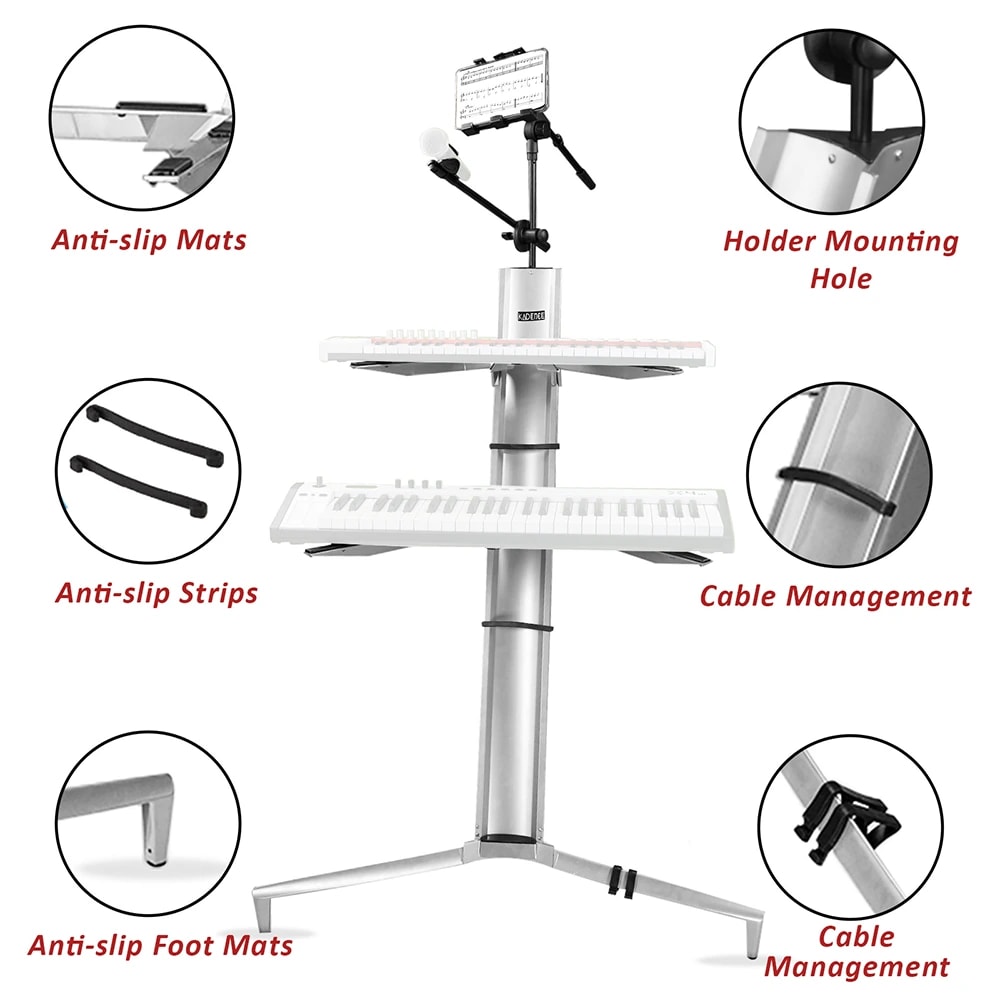 Kadence NK301 Touring Series 6.5kg Double-Tier Z-Style Keyboard Stand (Spider Style), view 3 of 6