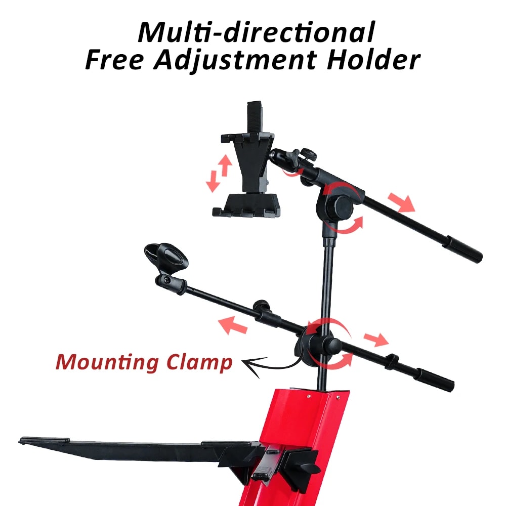Kadence NK301RD Touring Series Professional Double Tier Z-Style Keyboard/Spider Stand, view 3 of 6