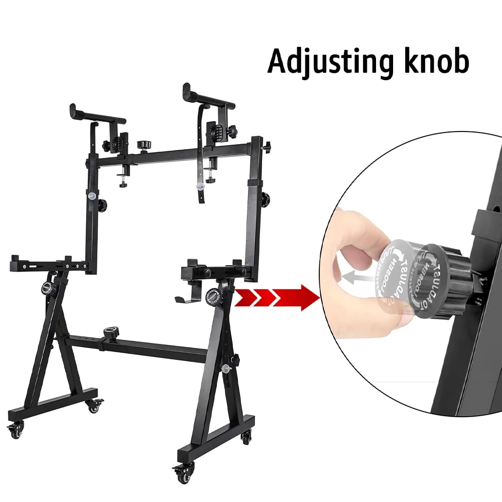 Kadence NK308+309 Touring Series 12.66kg Dual-Tier Keyboard Stand with Wheels, view 3 of 6