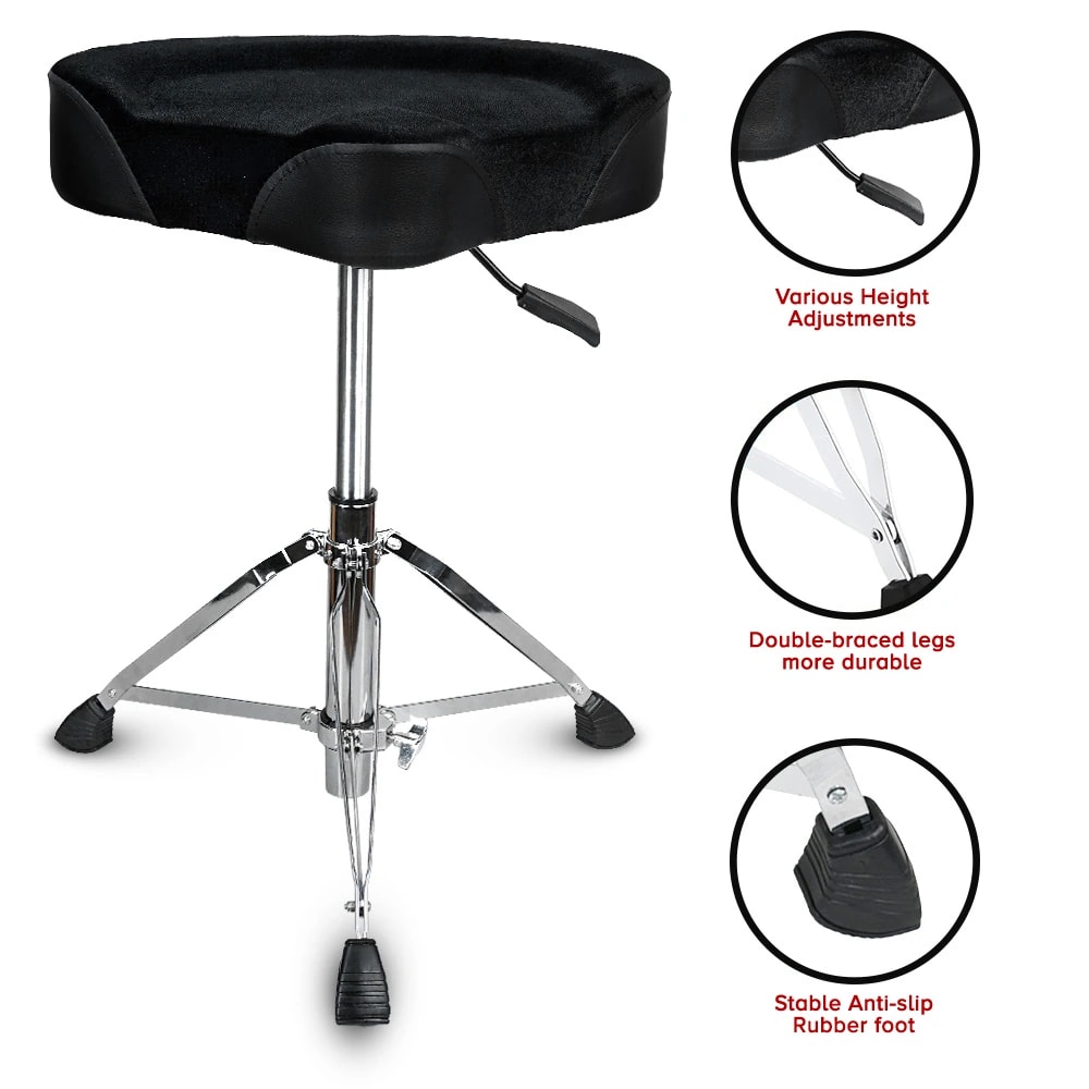 Kadence KSTD-NK651-BK Touring Series Hydraulic Motorcycle Style Drum Throne, view 3 of 6