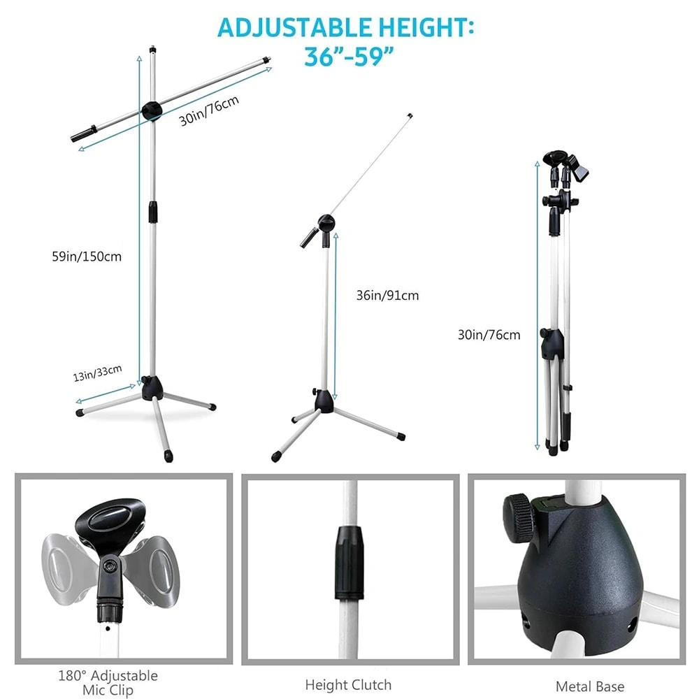 Kadence M30WH Home Series Mic Stand with Boom Arm, view 6 of 6