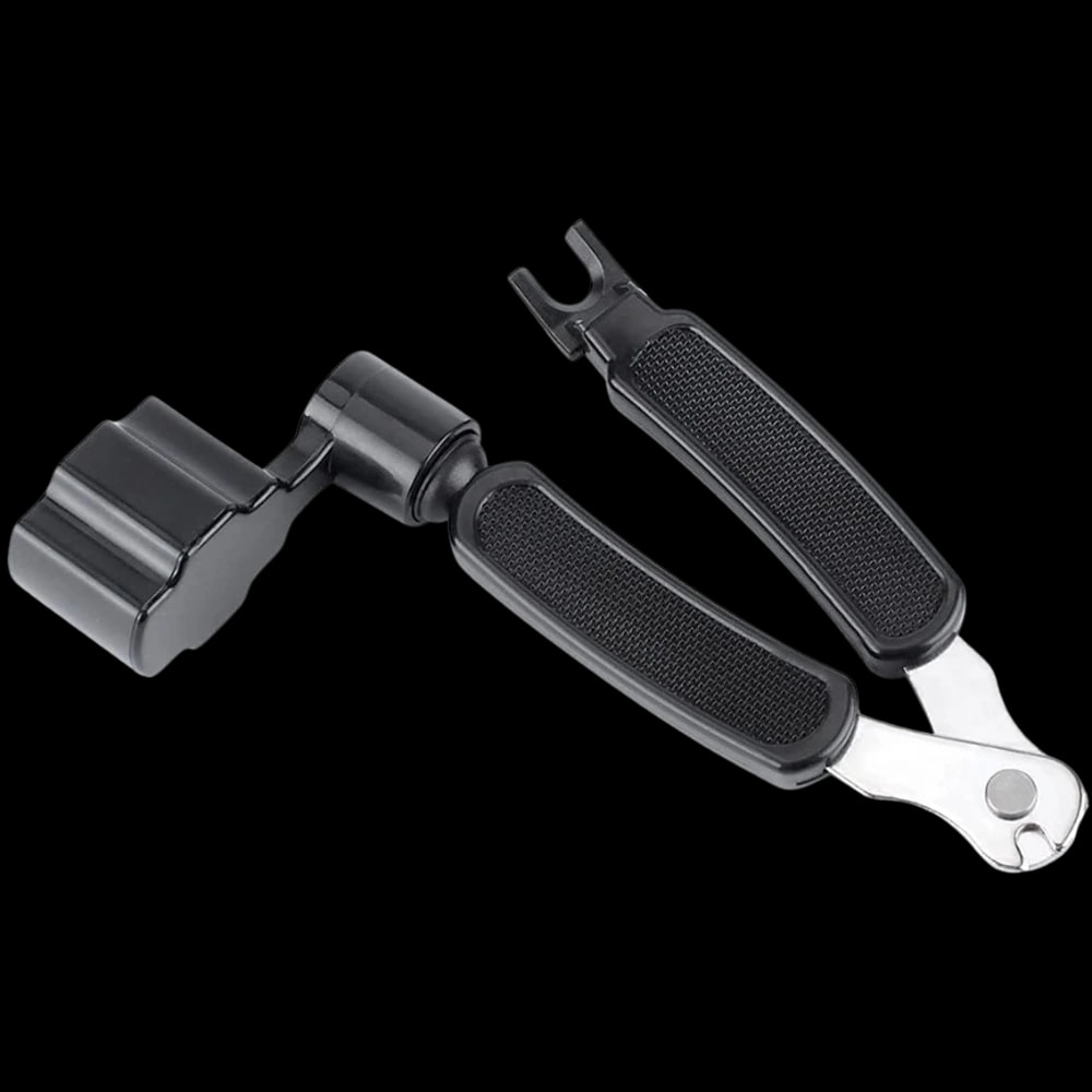 Guitar String Winder with Cutter & Bridge Pin Puller · Black