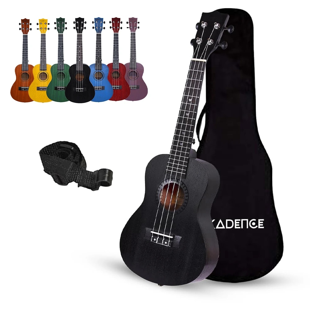 Kadence UKTWBLK Concert 23" Acoustic Ukulele, view 3 of 15