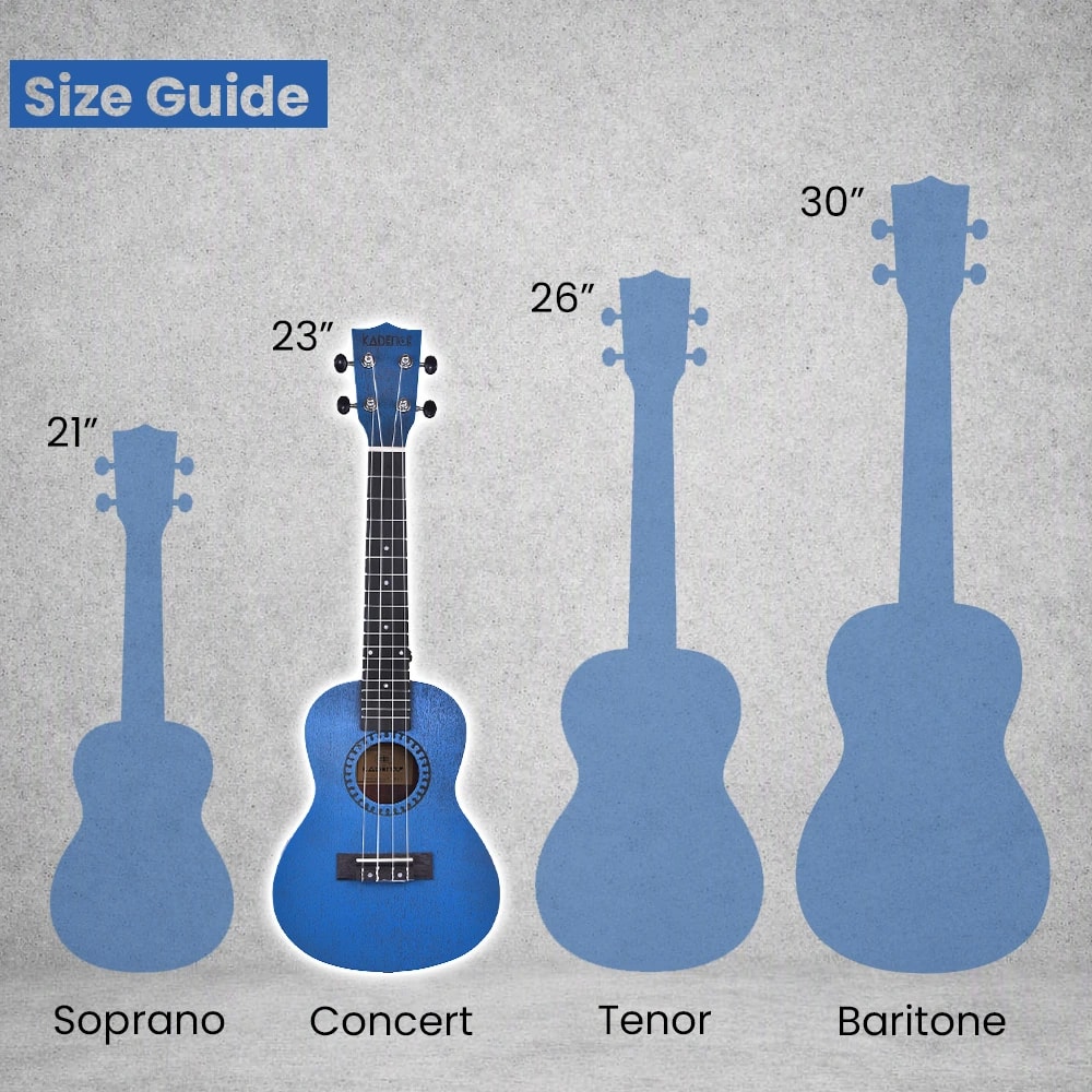 Kadence UKTWBLU Concert 23" Acoustic Ukulele, view 3 of 15