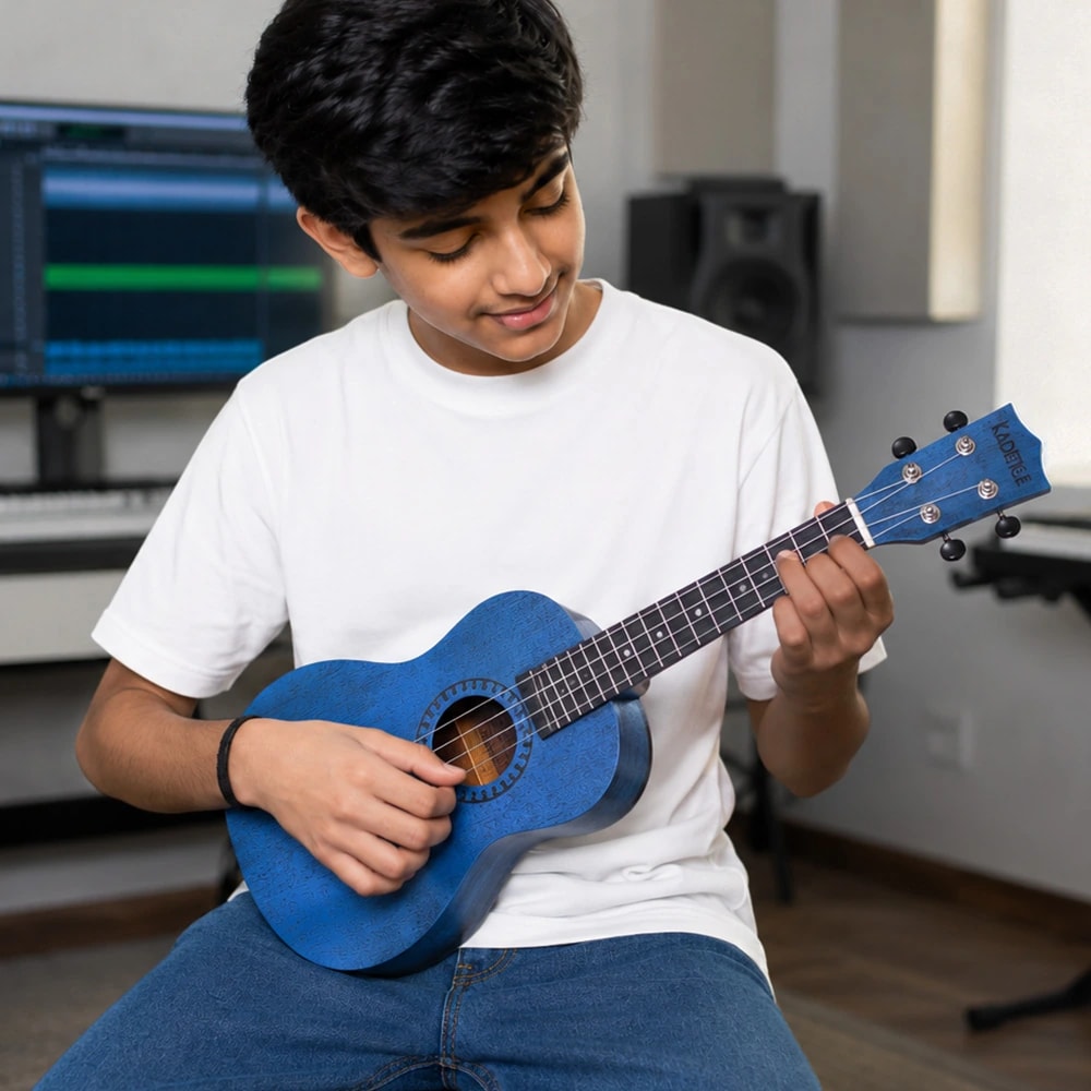 Kadence UKTWBLU Concert 23" Acoustic Ukulele, view 9 of 15