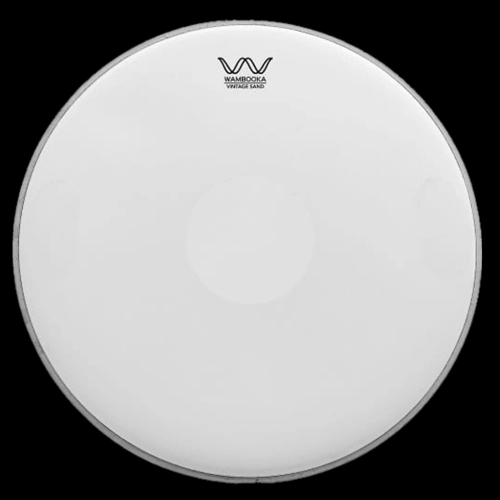 Wambooka Jamming Series Vintage Sand 14" Drumhead with Dot & Removable Mute · White