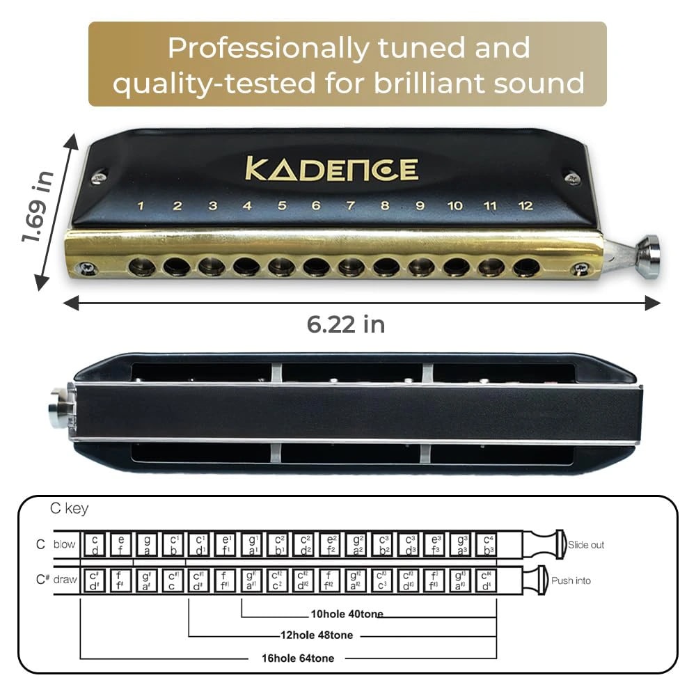 Kadence KHRT1248 Touring Series Chromatic Harmonica (Mouth Organ), view 3 of 8