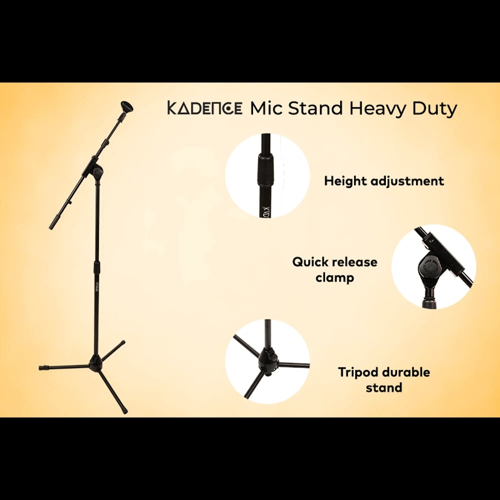 Kadence NK93 Touring Series Mic Stand with Boom Arm, view 3 of 6