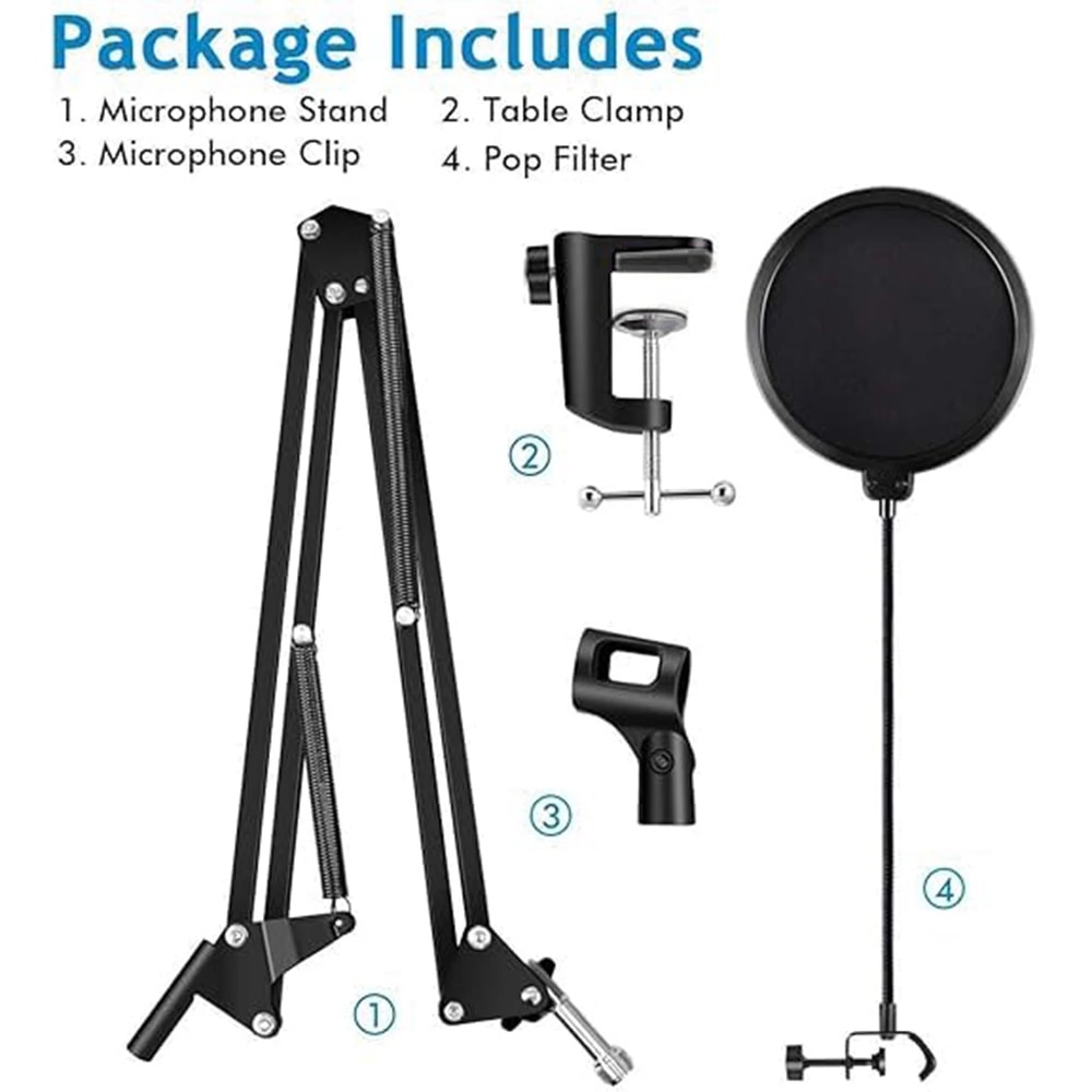 Kadence NB35POP Home Series Mic Boom Arm Stand with Pop Filter, view 6 of 7