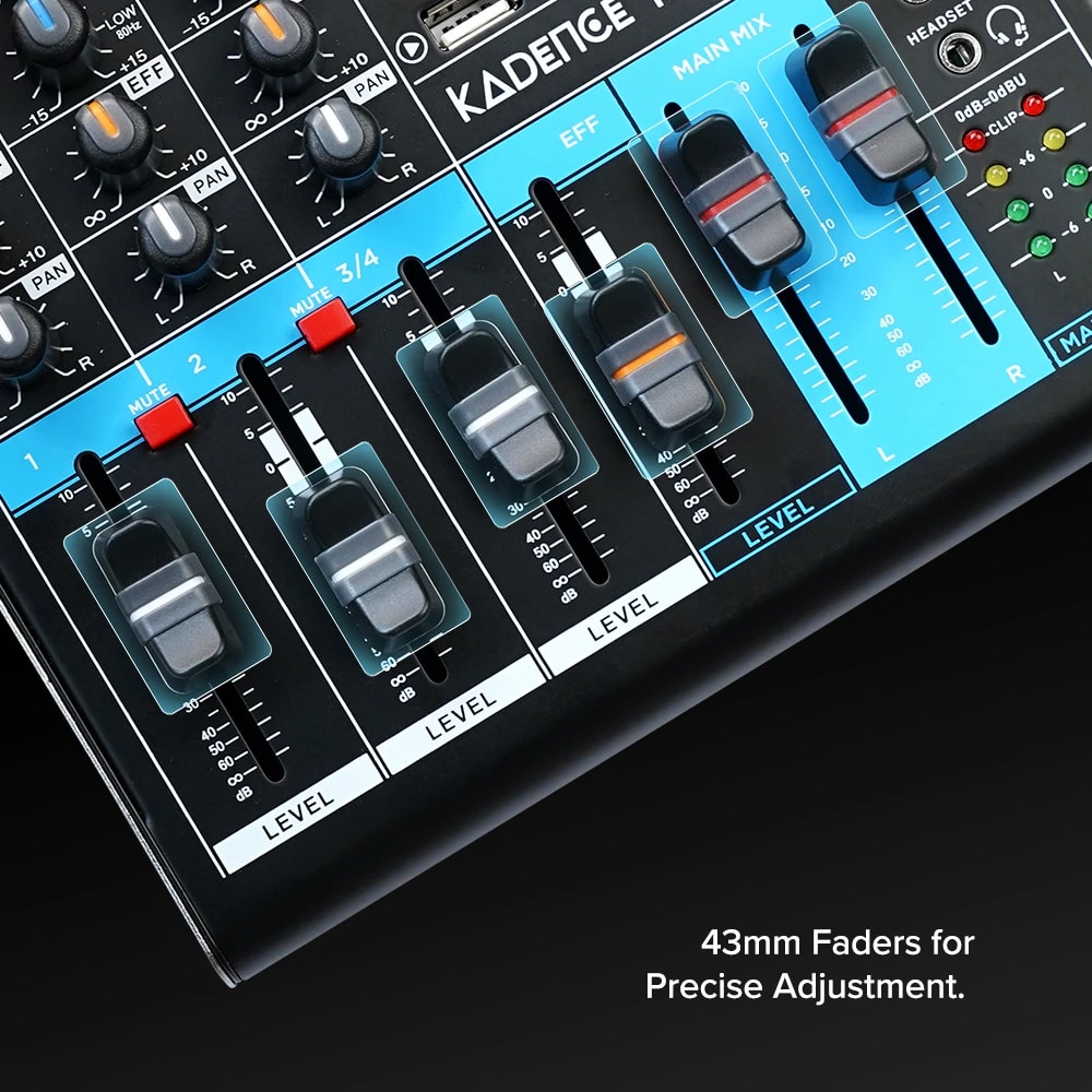 Kadence KOTG-4 Jamming Series 4 Channel Audio Mixer with OTG Recording, view 3 of 5