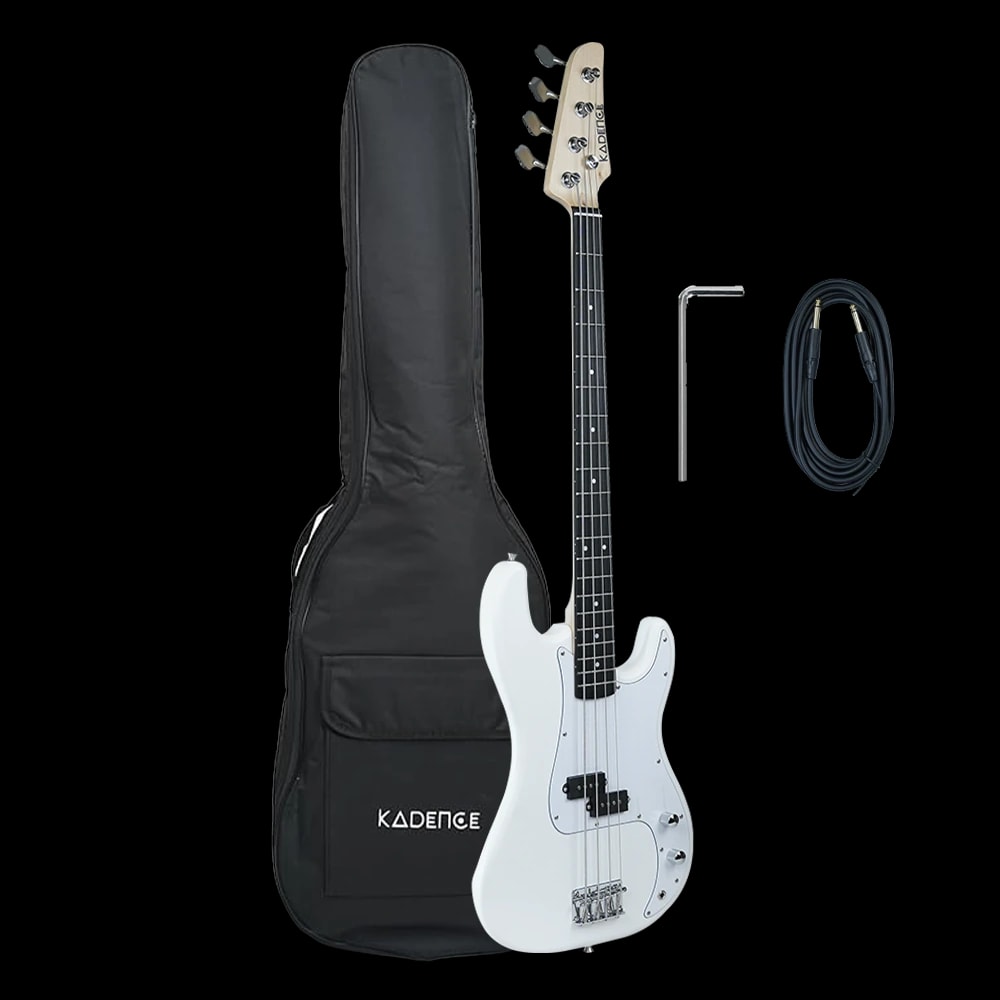 PBWH Tennessee 46.5” Electric Bass Guitar (P-Style) · White