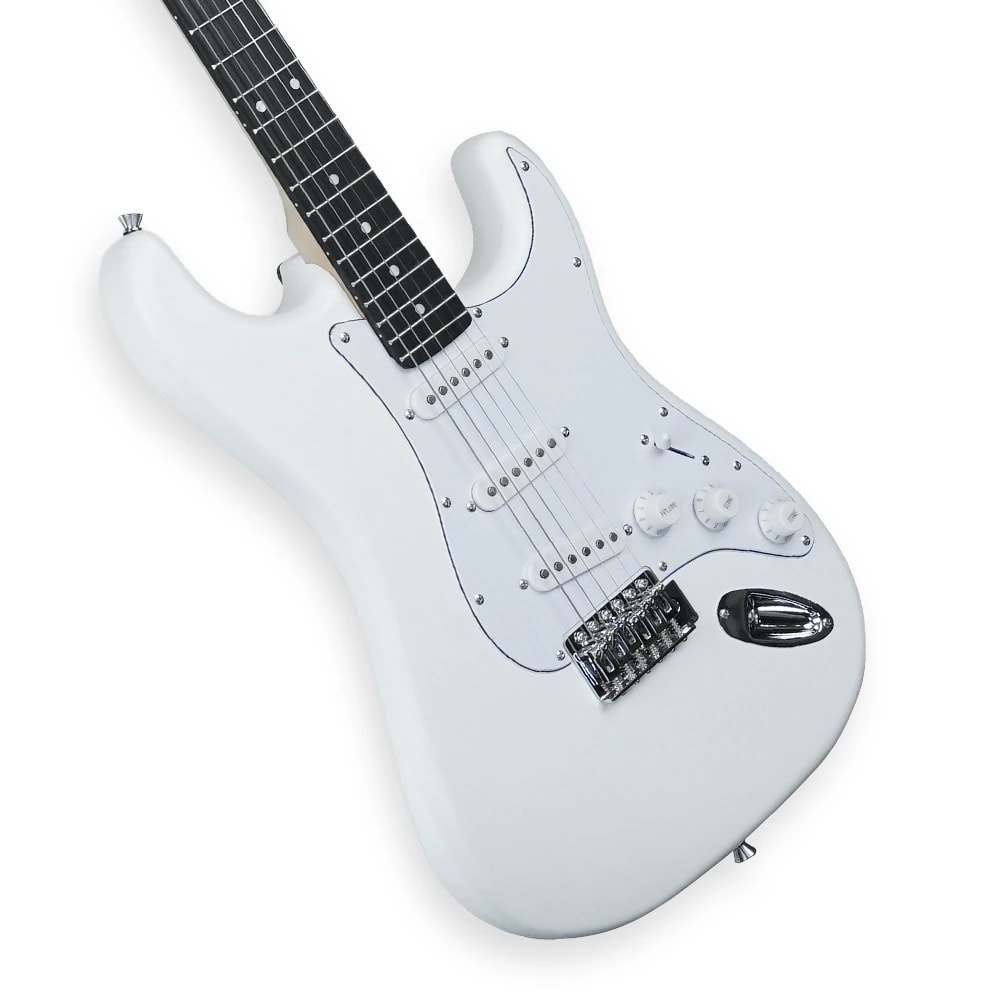 Medellin MDE1WH 38" ST-Style Electric Guitar, view 3 of 6