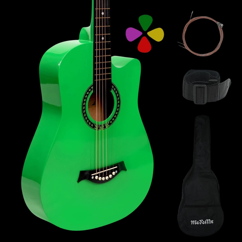MedellinNN-G38 38" Acoustic Guitar · Neon Green