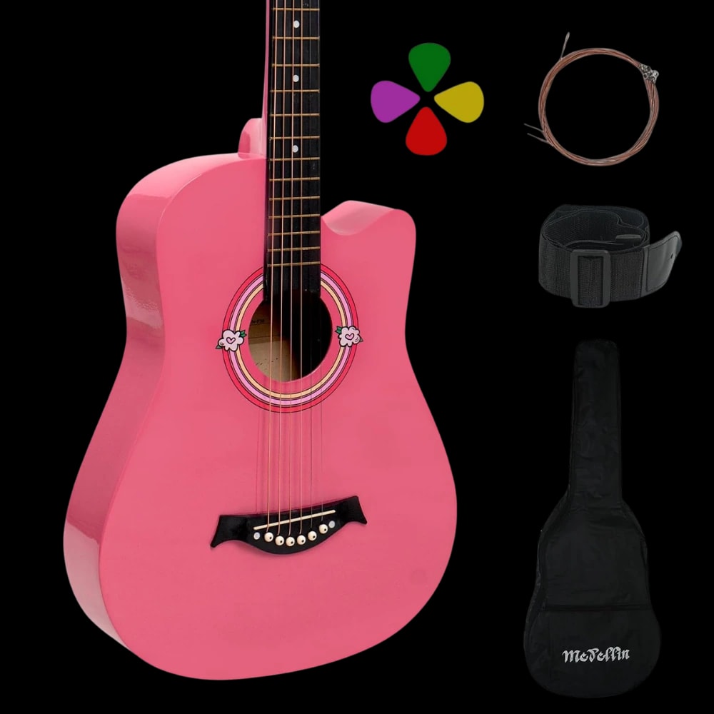 Medellin 38" Acoustic Guitar · Neon Pink
