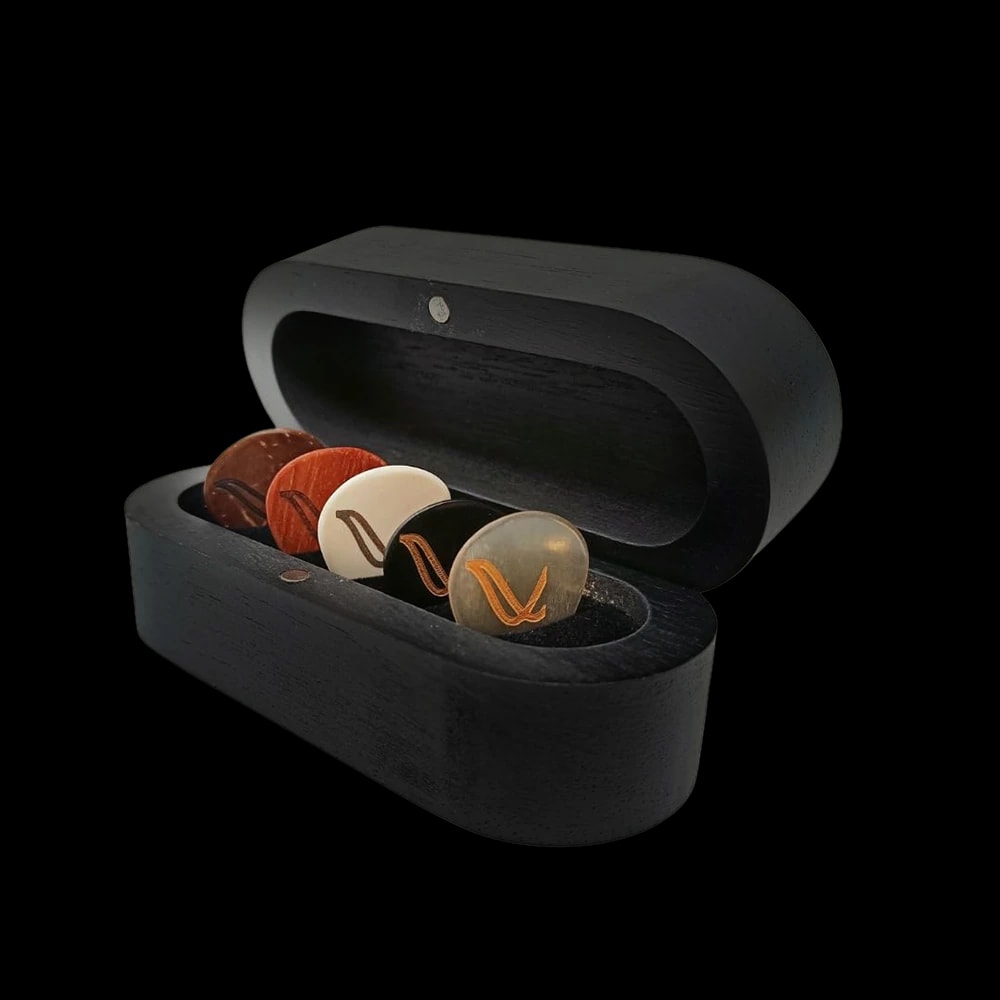 Wambooka Touring Series Handcrafted Flat Guitar Picks Set · Multicolor