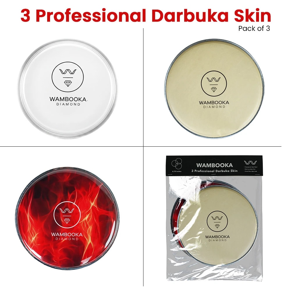 Wambooka DR-SET-875 Touring Series Diamond Darbuka 8.75" Replacement Skin Set, view 2 of 6