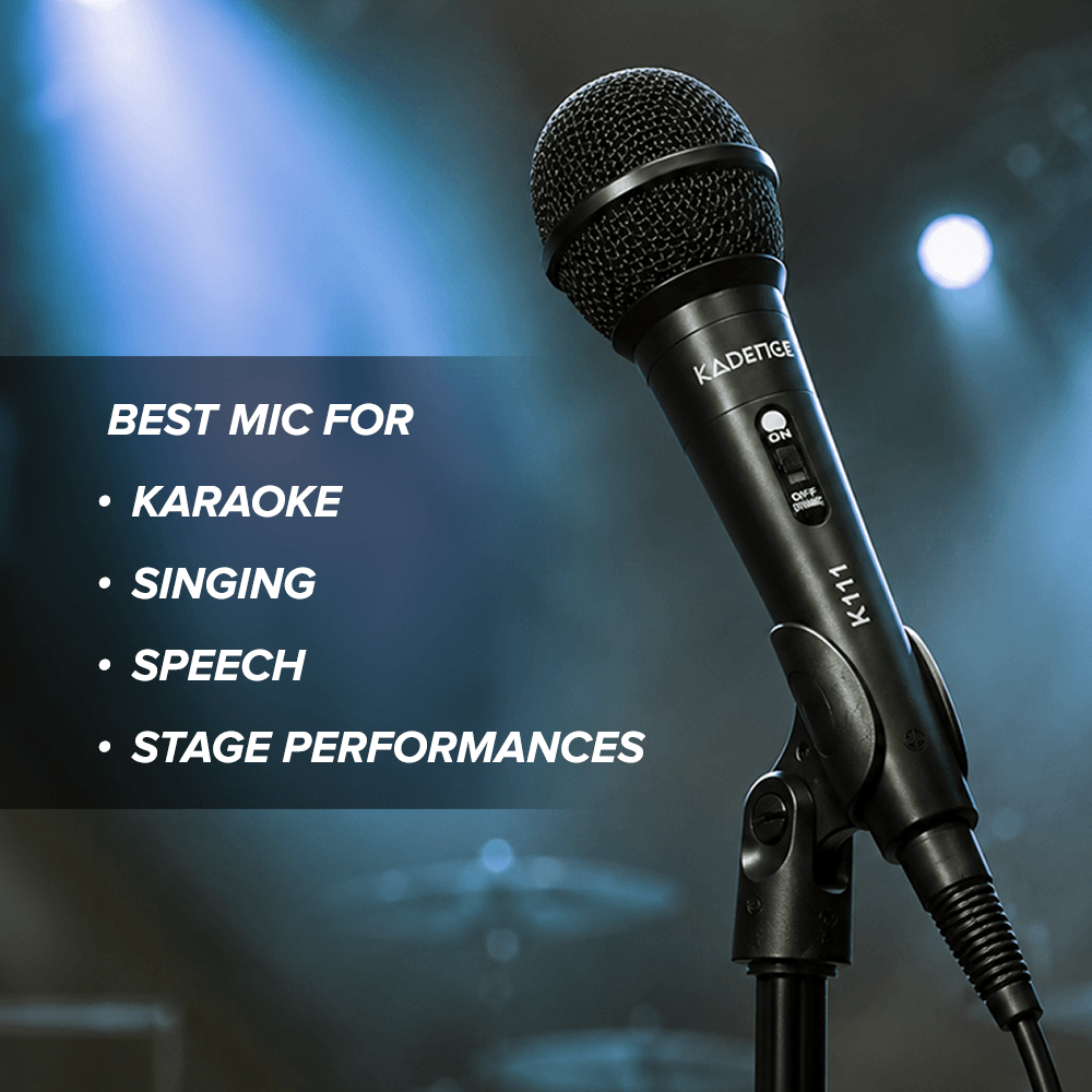 Kadence K111-V2 Home Series Cardioid Dynamic Microphone for Singing & Karaoke, view 5 of 5