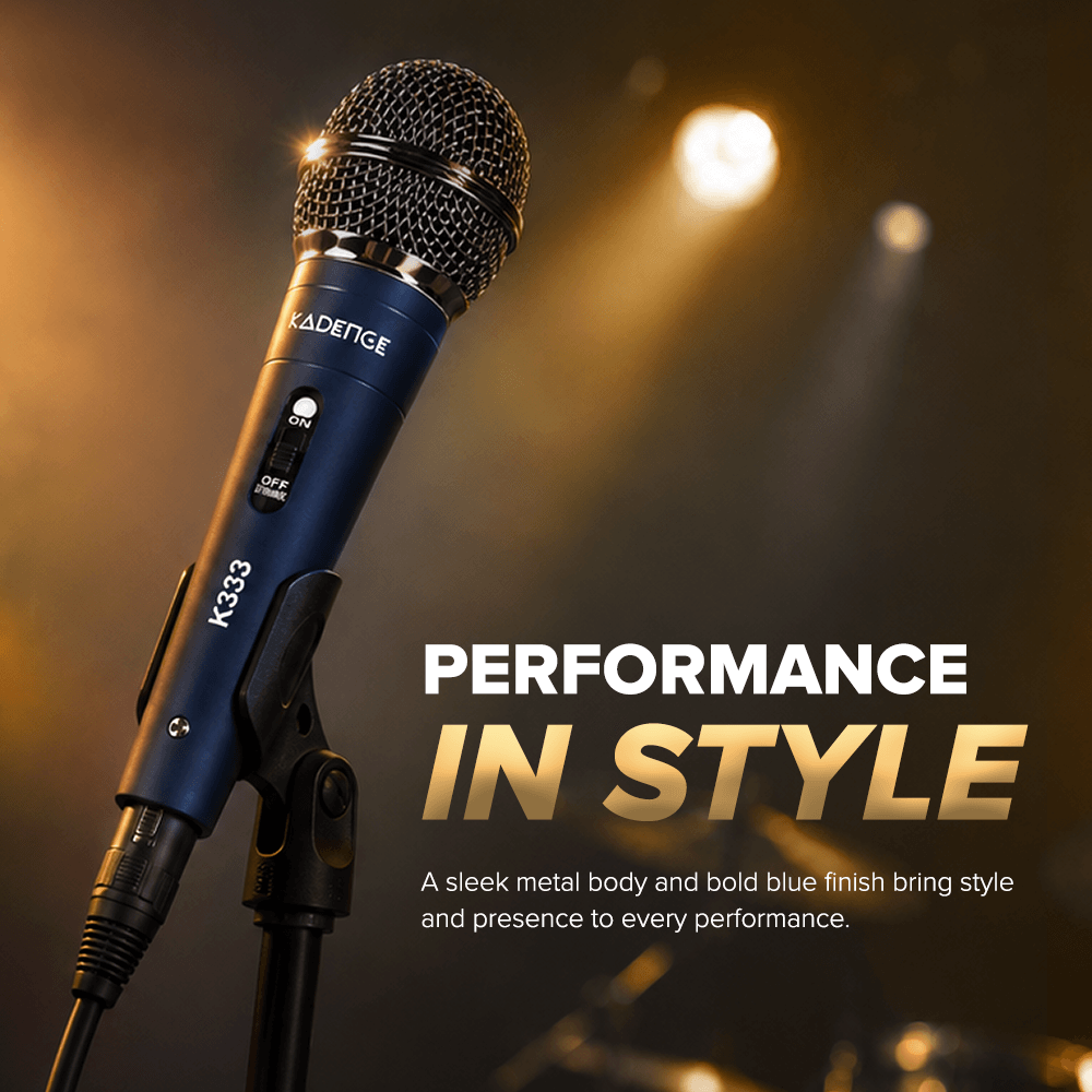Kadence K333 Home Series Dynamic Wired Mic with Cardioid Pickup, Blue, view 6 of 6