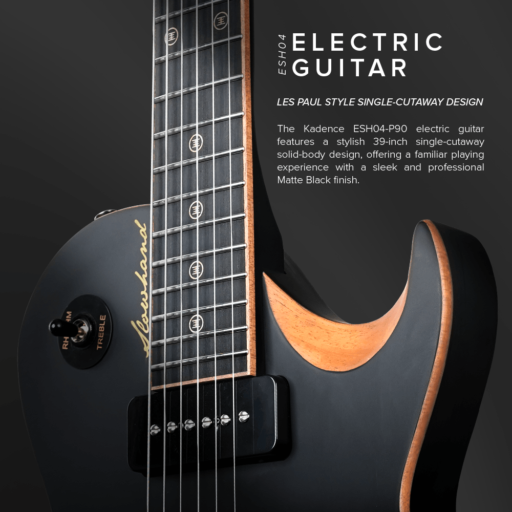 Kadence ESH04-P90 Slowhand 39" Electric Guitar with Dual Alnico P90 Pickup, view 3 of 6