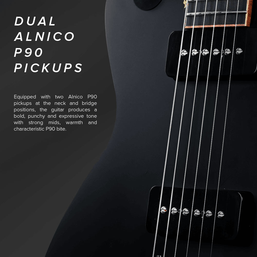 Kadence ESH04-P90 Slowhand 39" Electric Guitar with Dual Alnico P90 Pickup, view 6 of 6