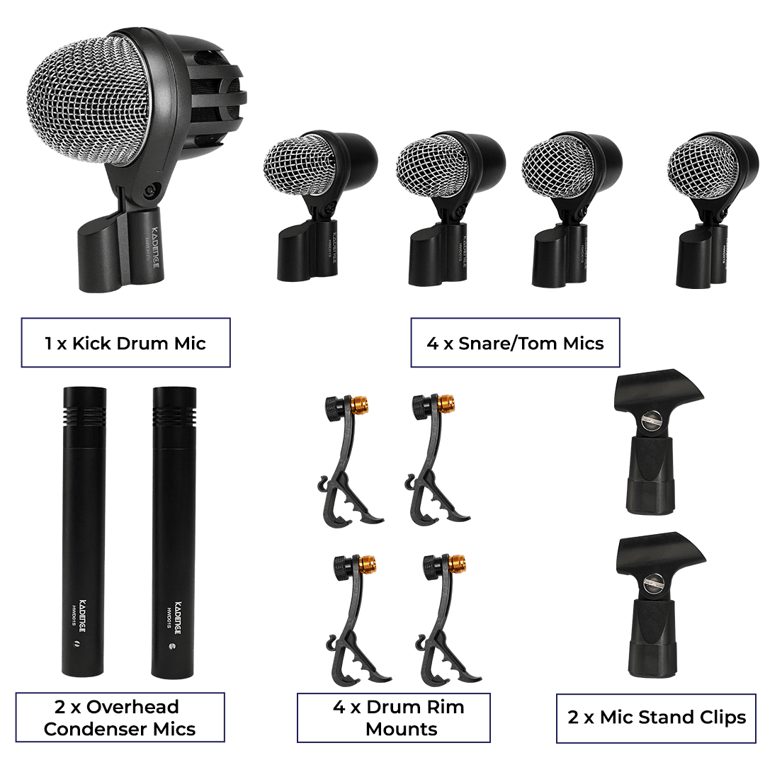 Kadence HWD01S Touring Series 7-Piece Drum Mic Kit, view 2 of 8