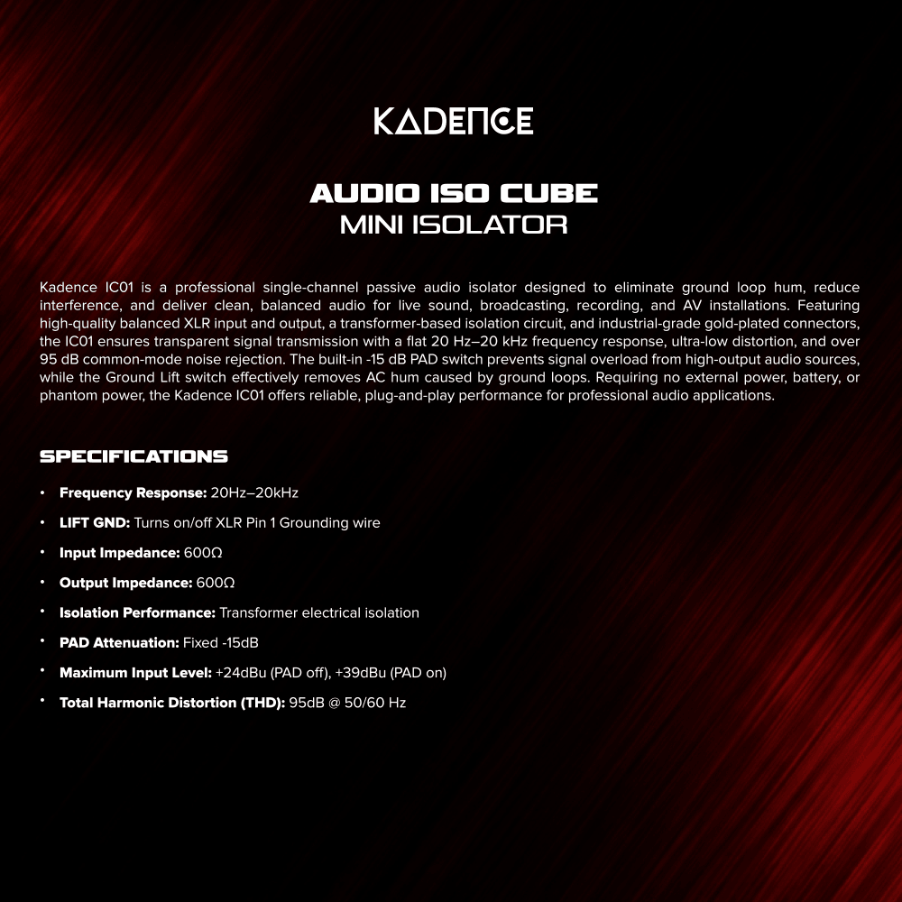 Kadence K-PA-IC01 Audio Signal Isolator, view 7 of 7